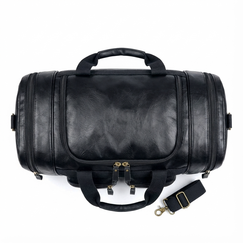 Men’s Leather Duffel Bag – Carry-On Travel 40L Travel