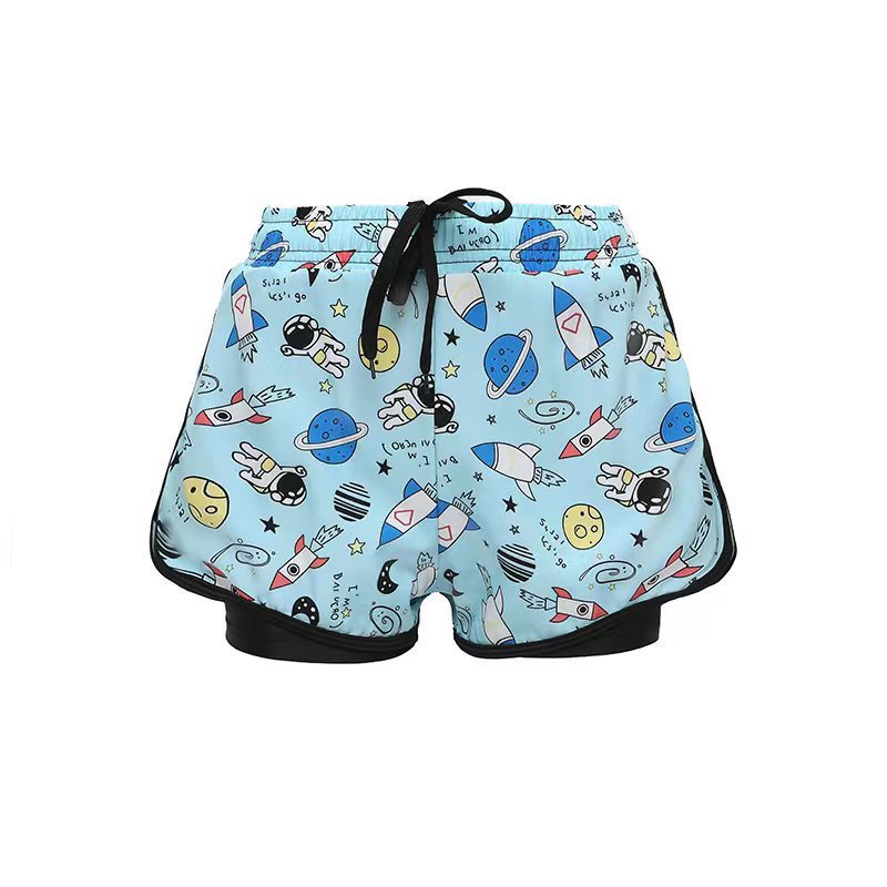 Boys' Swimming Trunks Summer Anti-embarrassment Double-layer Quick-drying