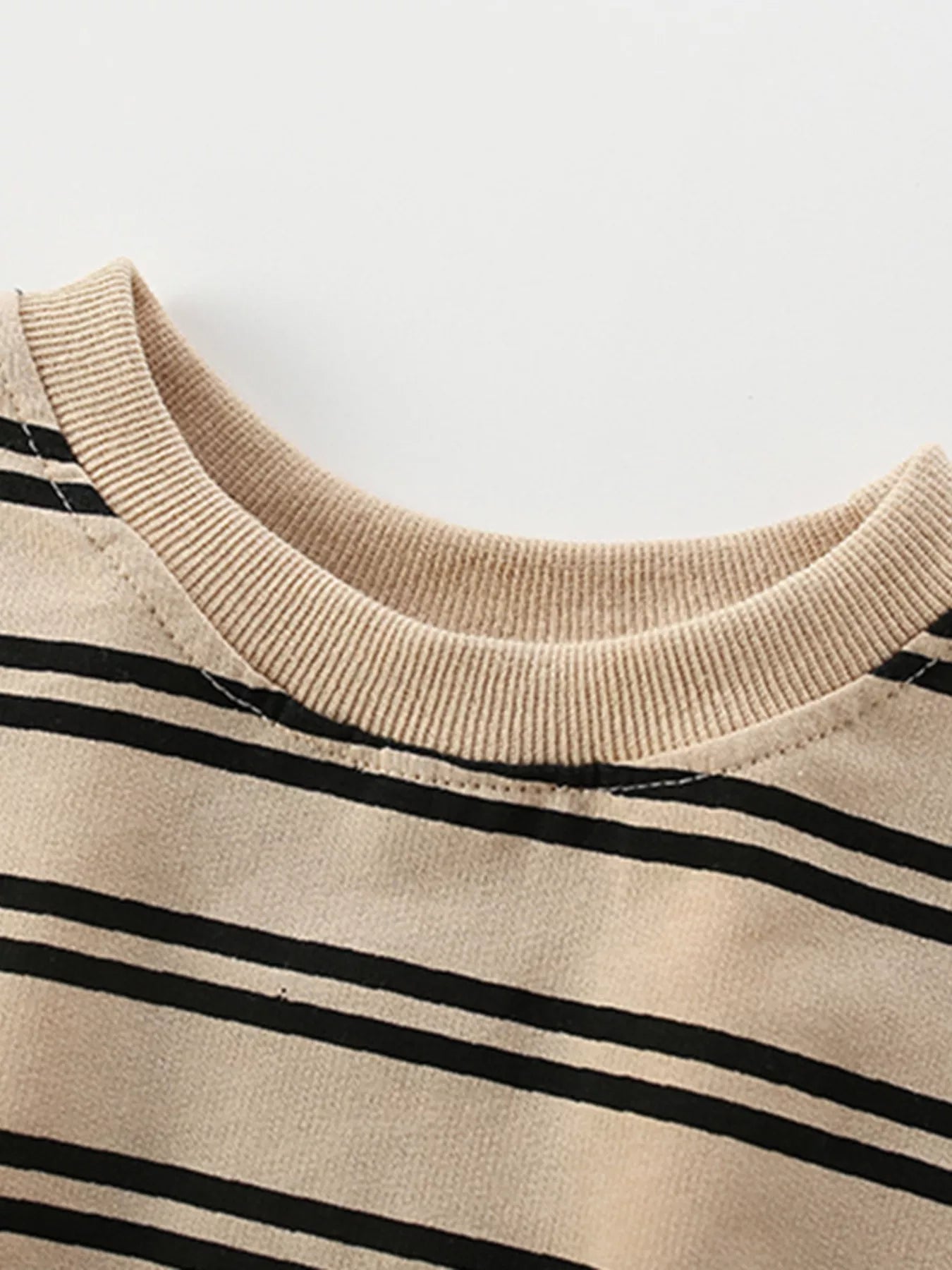 Toddler Boys Striped Bear Crew Neck Sweatshirt