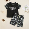 Boy's Camouflage T-shirt And Shorts Two-piece Set