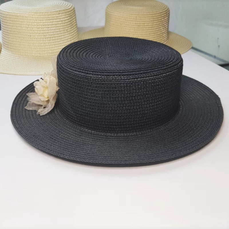 Flat Top Women's Beach Raffia Sun Hat