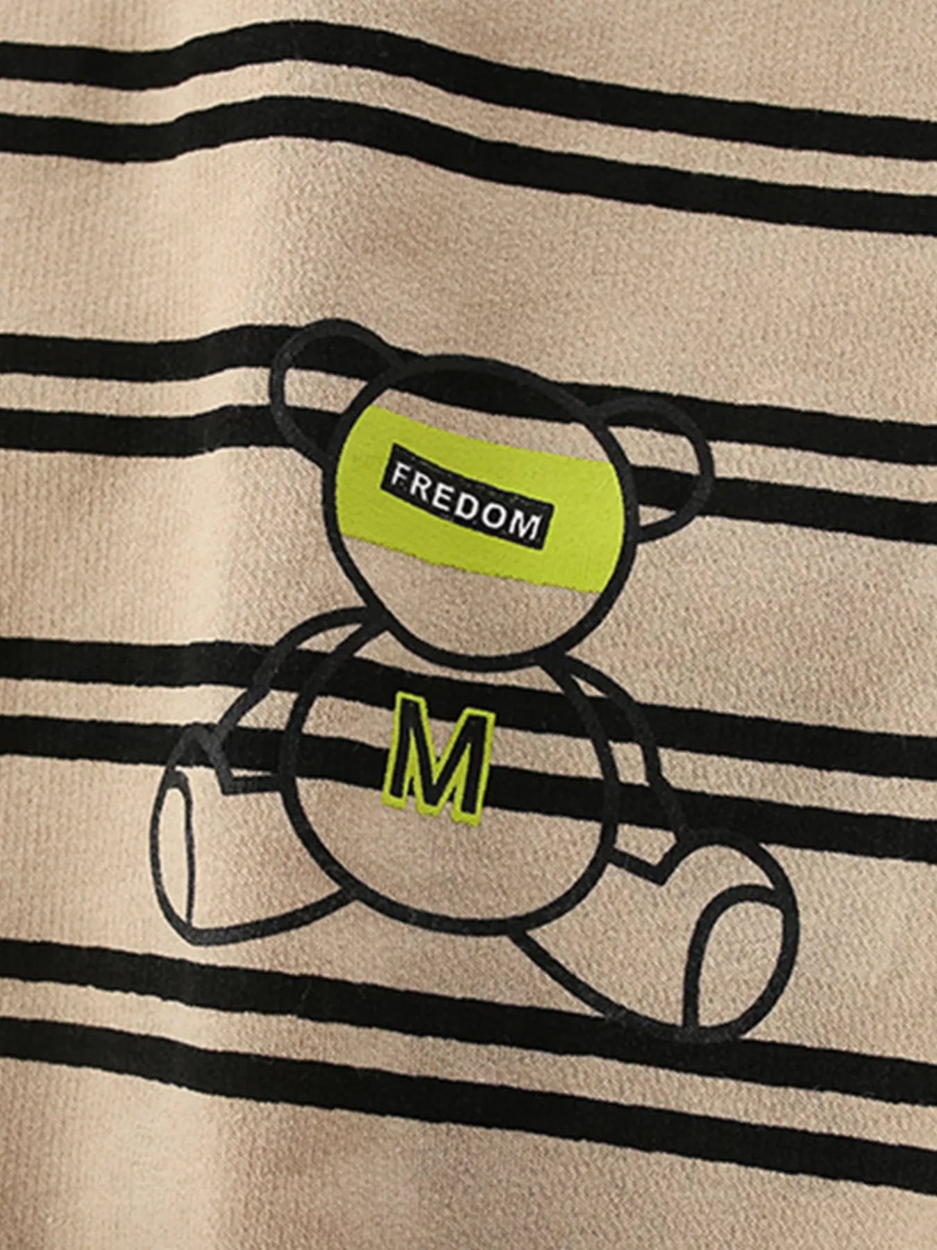 Toddler Boys Striped Bear Crew Neck Sweatshirt