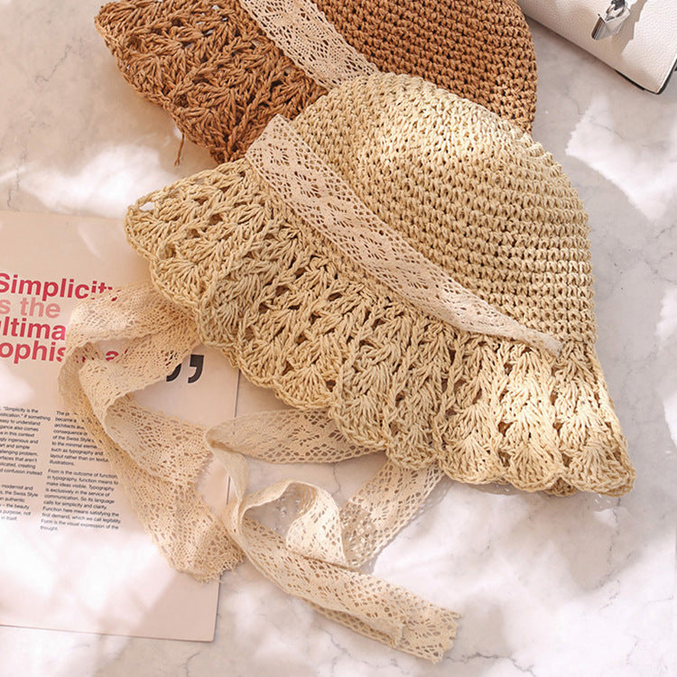 Women's Beach Big Brim Hollow Sun-proof Straw Hat