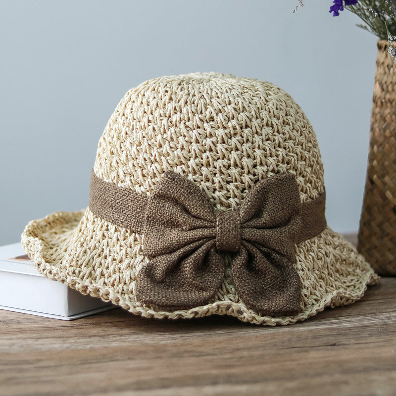 Retro Summer Bow Dome Outdoor Travel Beach Hat