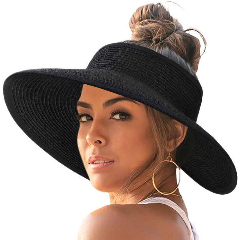 Wide Brim Beach Horse Tail Women's Foldable Sun Hat