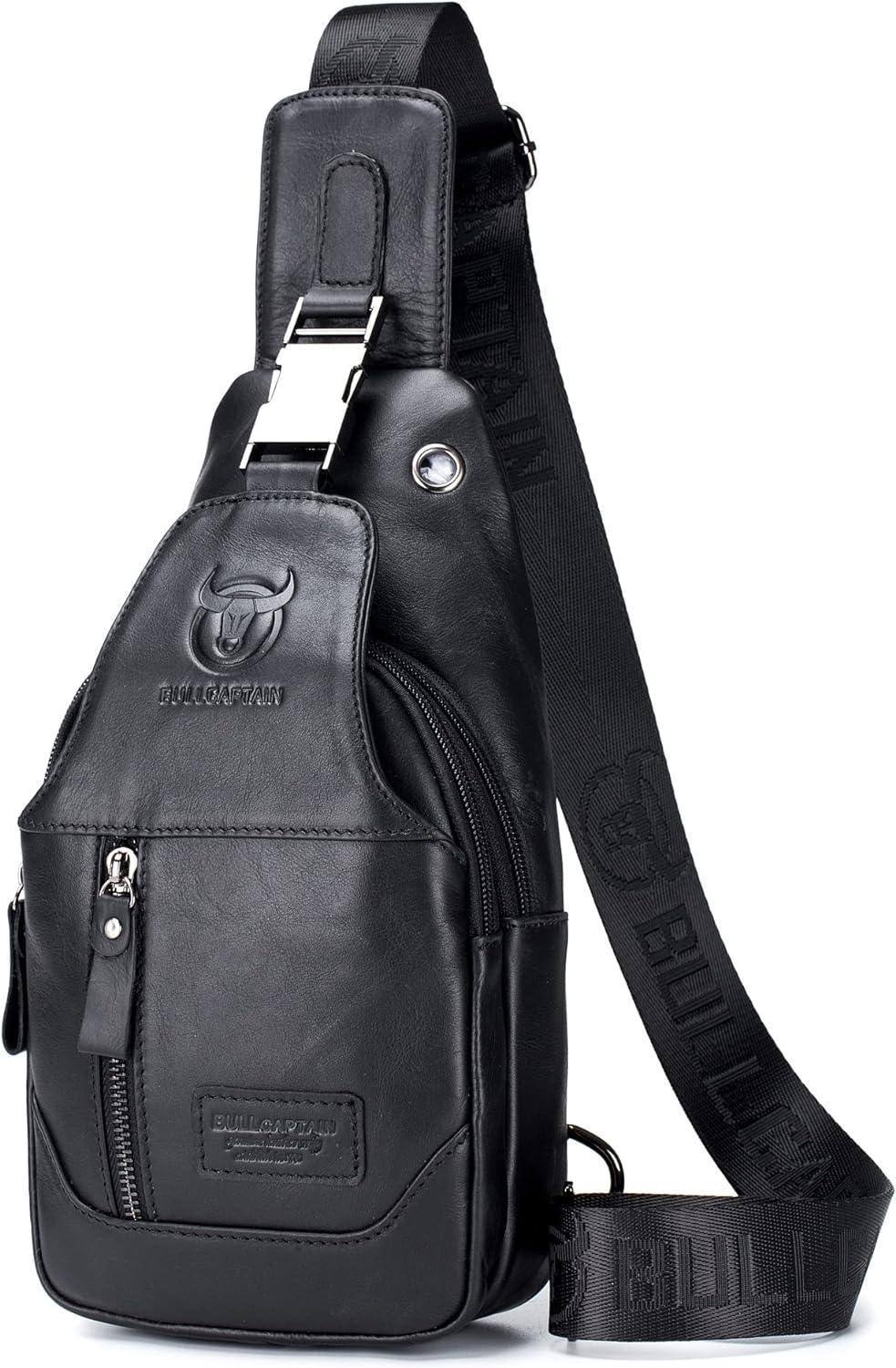 Men’s Leather Sling Bag – Secure Anti-Theft