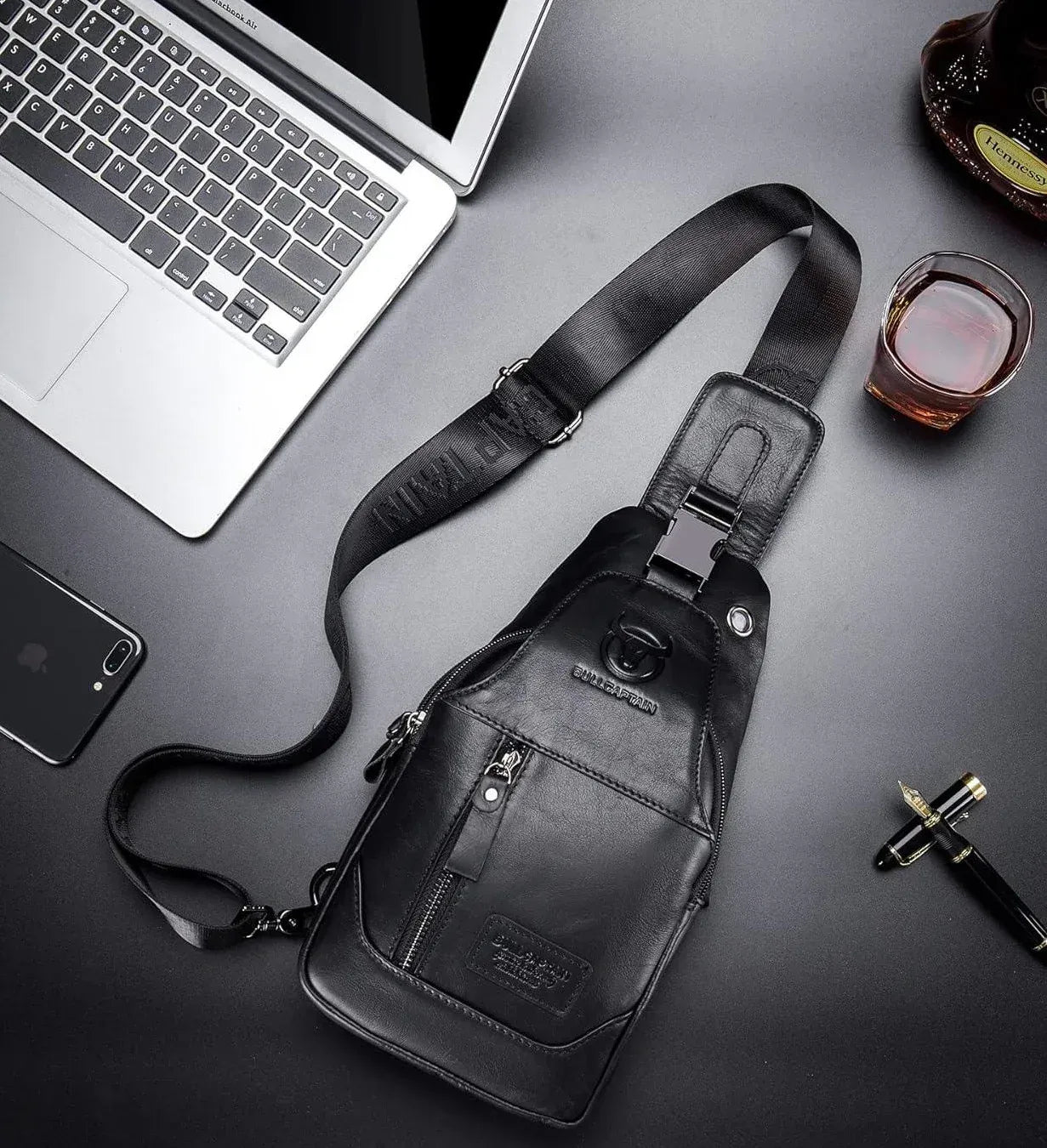 Men’s Leather Sling Bag – Secure Anti-Theft