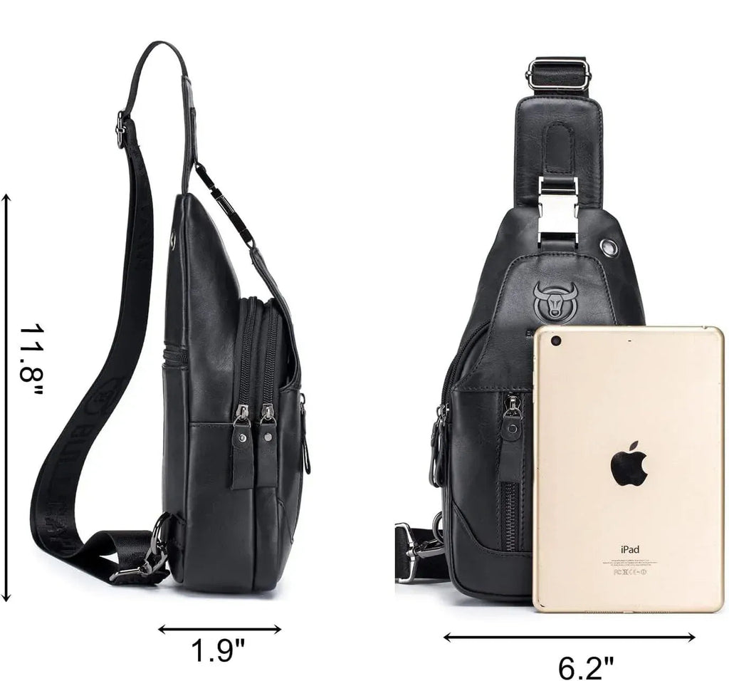 Men’s Leather Sling Bag – Secure Anti-Theft