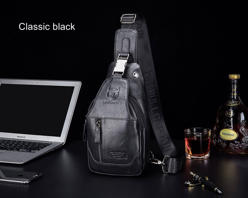 Men’s Leather Sling Bag – Secure Anti-Theft