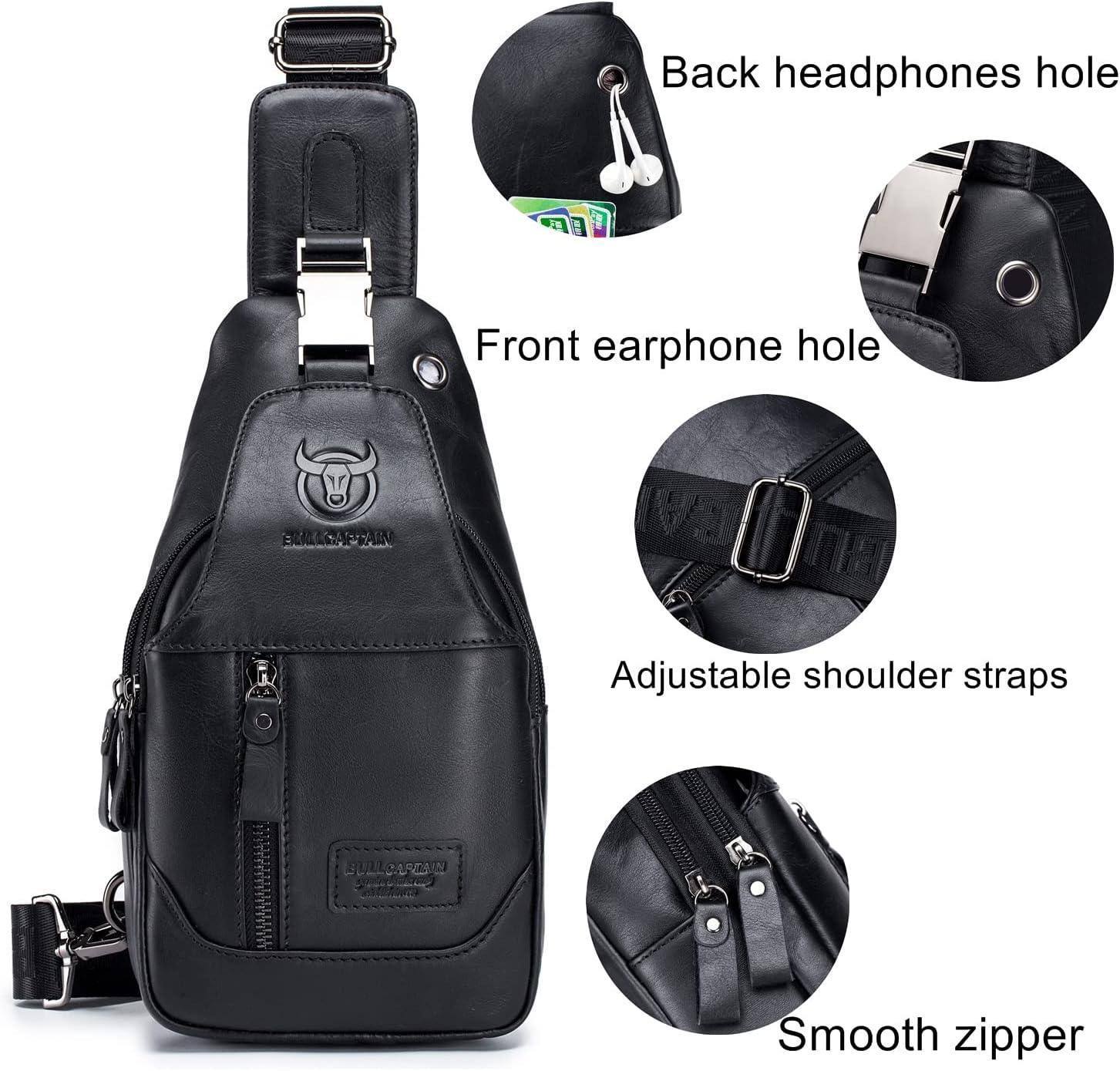 Men’s Leather Sling Bag – Secure Anti-Theft