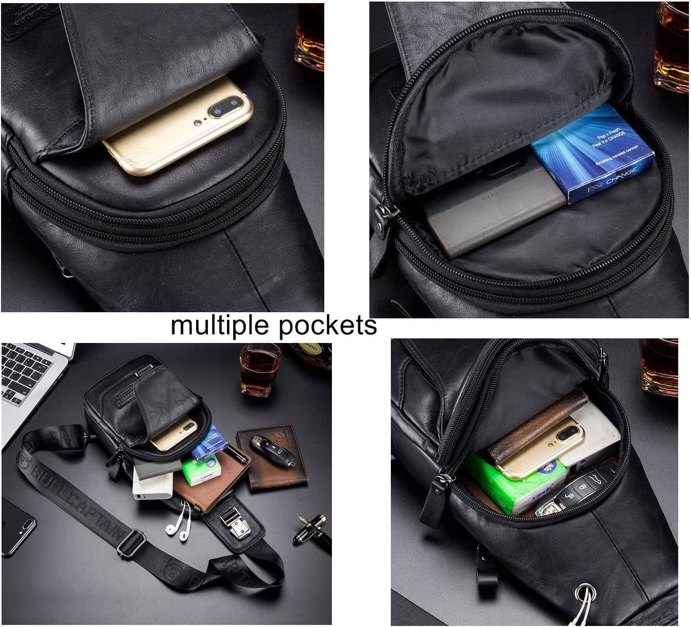 Men’s Leather Sling Bag – Secure Anti-Theft