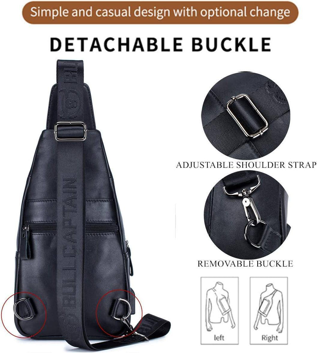 Men’s Leather Sling Bag – Secure Anti-Theft Classic Everyday