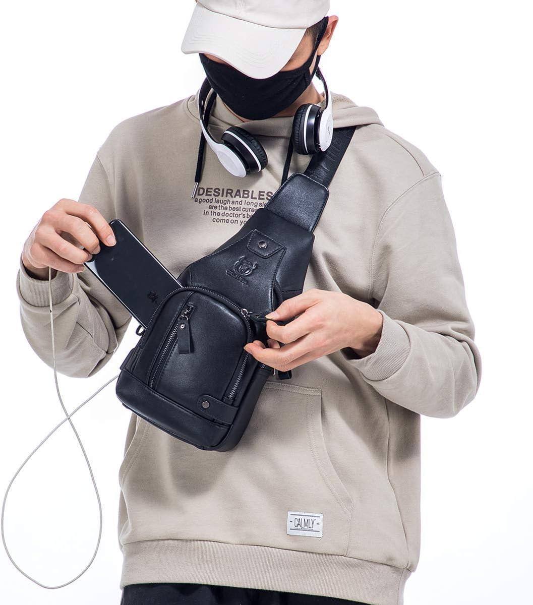 Men’s Leather Sling Bag – Secure Anti-Theft Classic Everyday