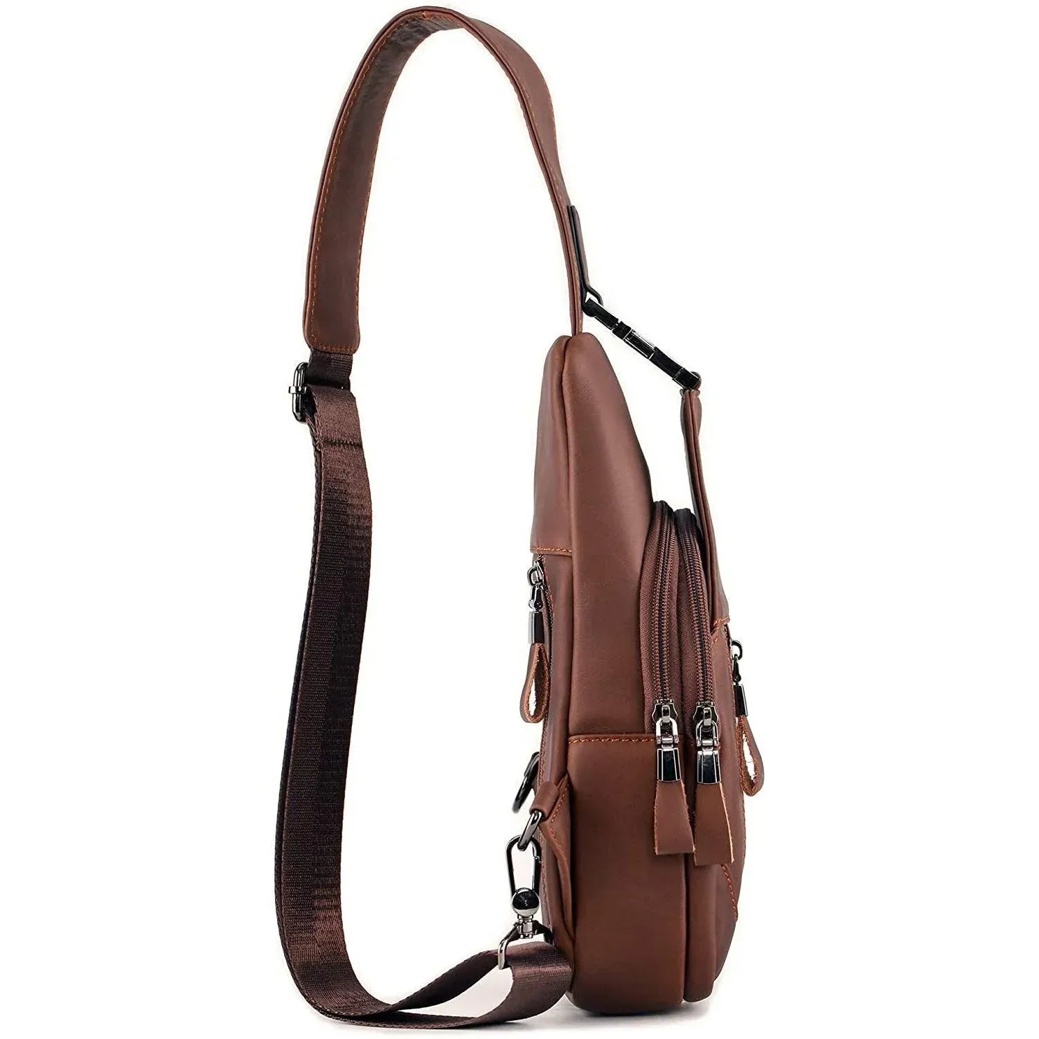Men’s Leather Sling Bag – Secure Anti-Theft