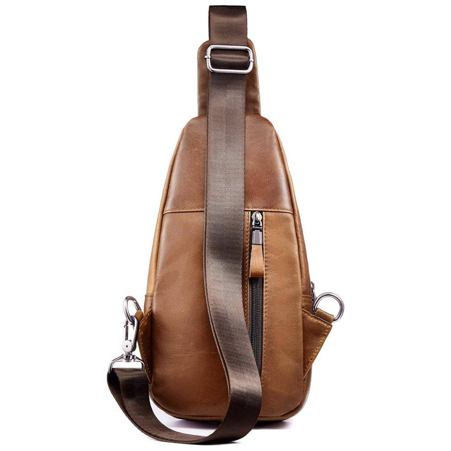 Men’s Leather Sling Bag – Secure Anti-Theft