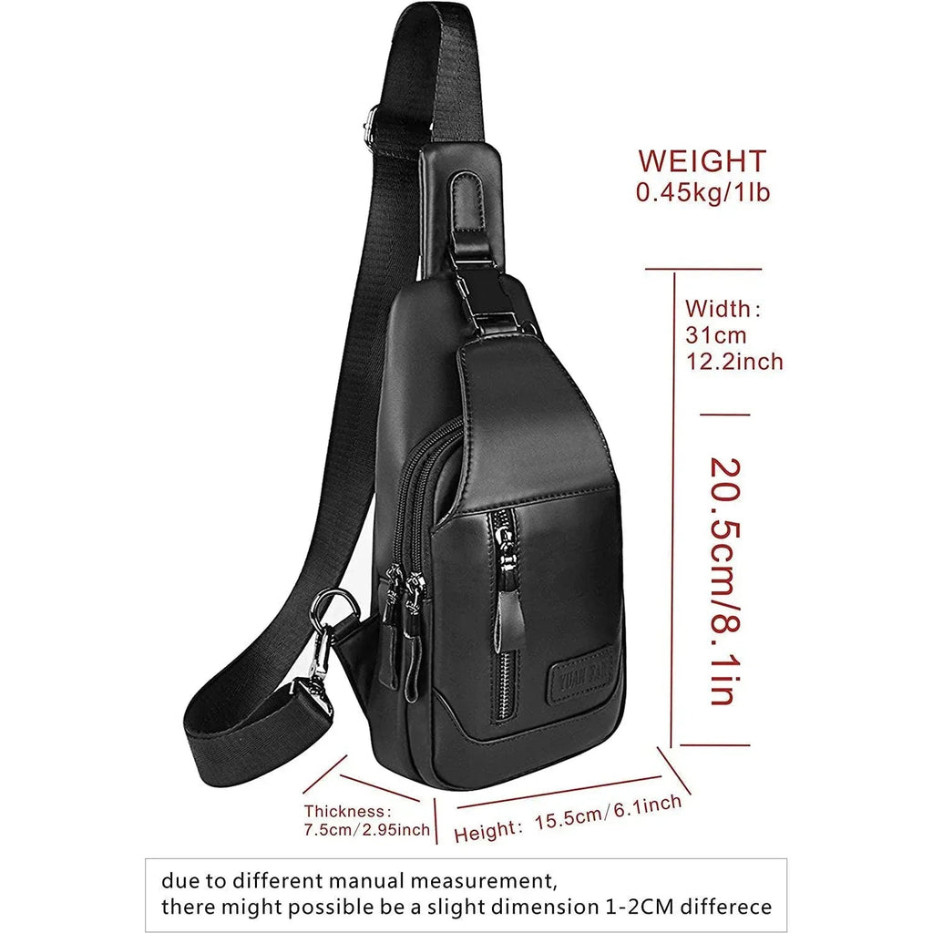 Men’s Leather Sling Bag – Secure Anti-Theft