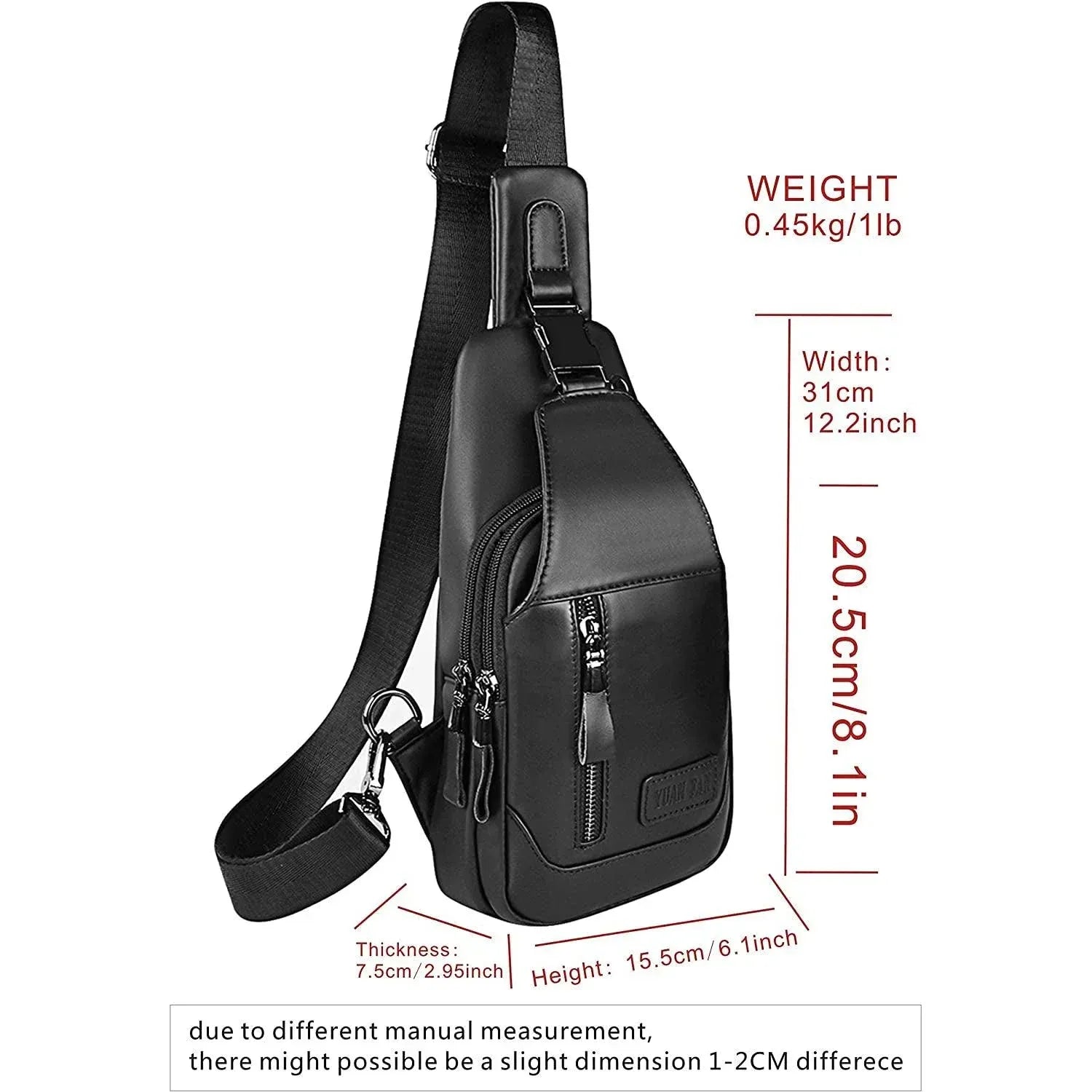 Men’s Leather Sling Bag – Secure Anti-Theft