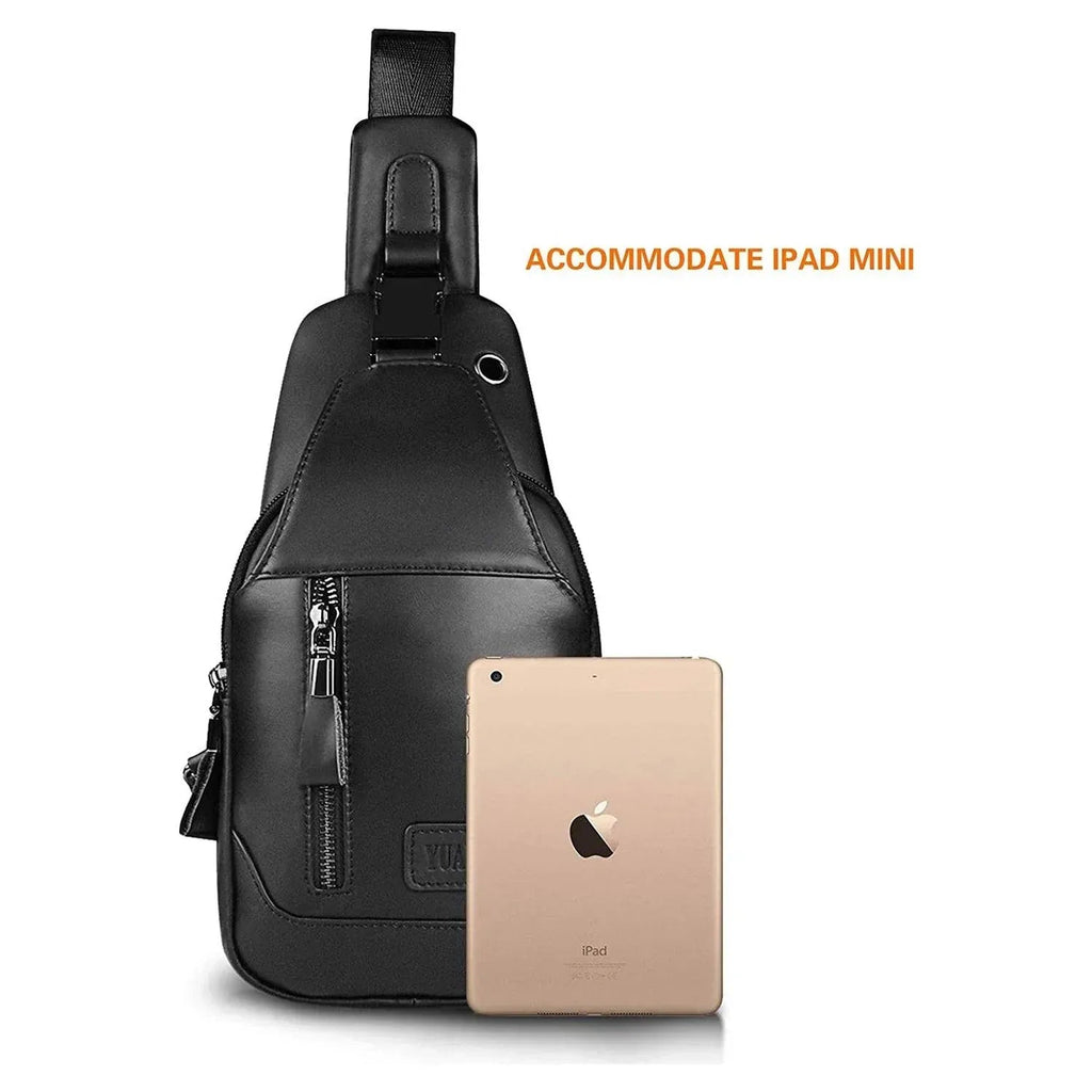 Men’s Leather Sling Bag – Secure Anti-Theft