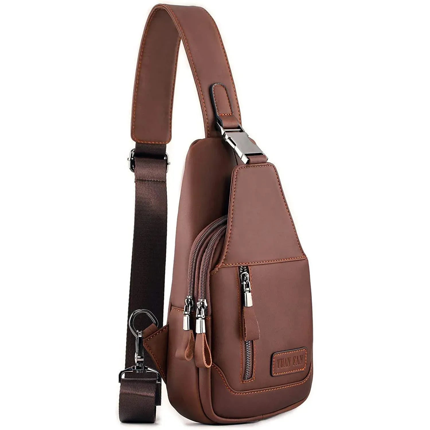 Men’s Leather Sling Bag – Secure Anti-Theft