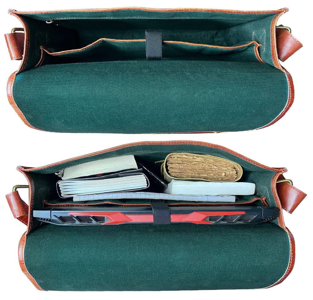 Men’s Leather Messenger Bag – 15.6 Laptop Ready