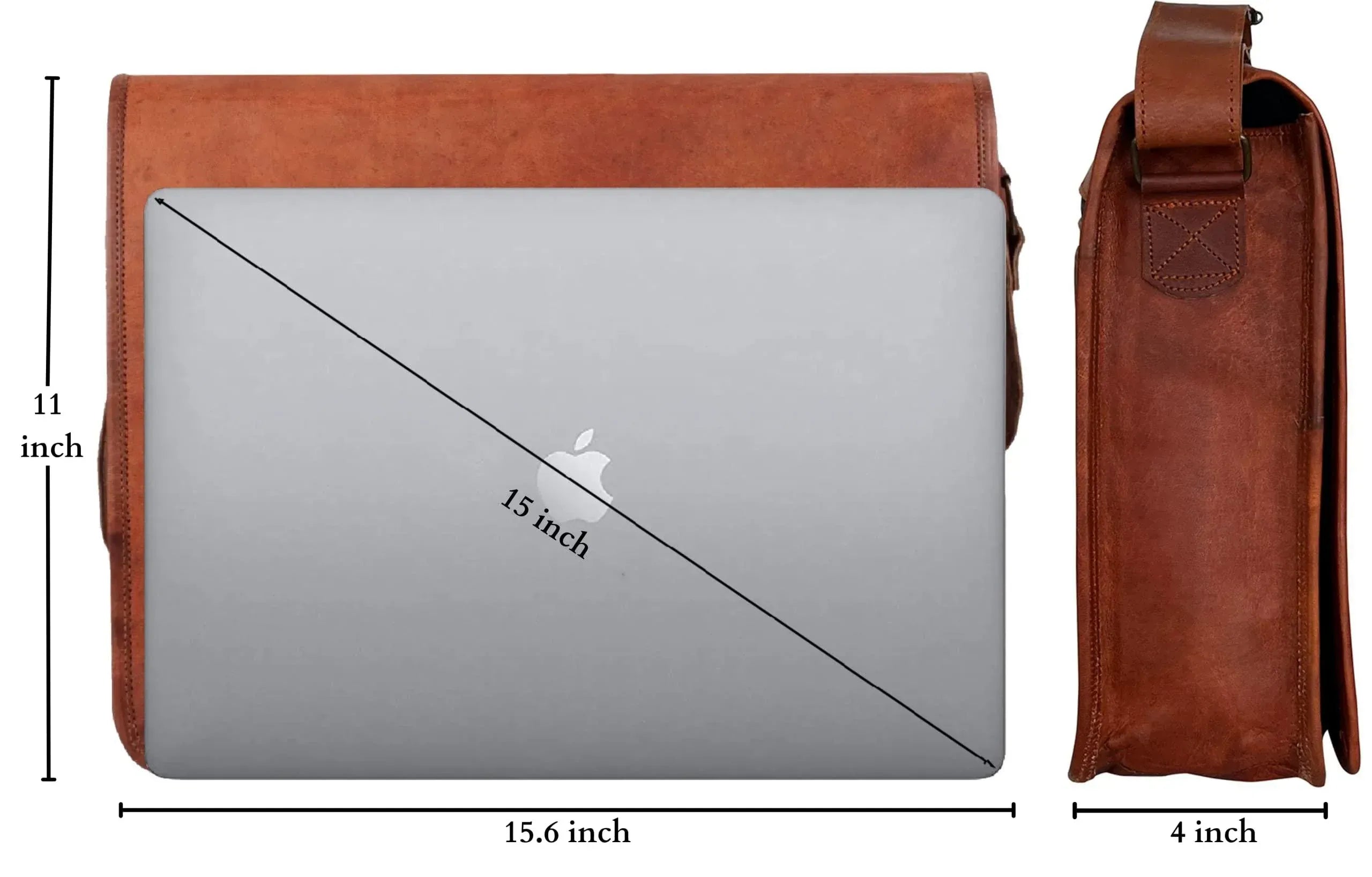 Men’s Leather Messenger Bag – 15.6 Laptop Ready