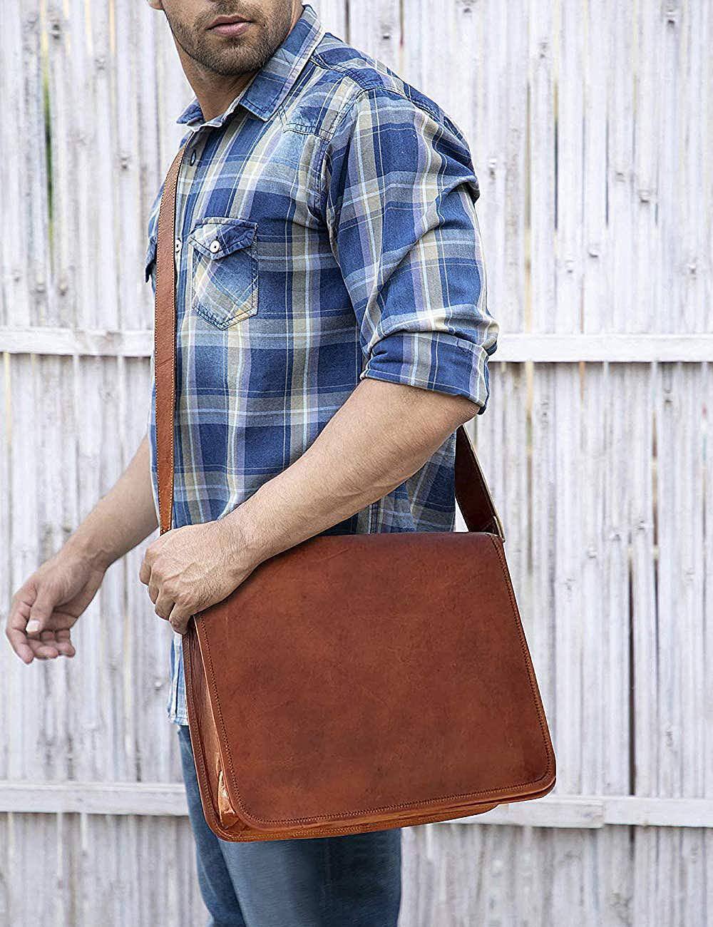 Men’s Leather Messenger Bag – 15.6 Laptop Ready