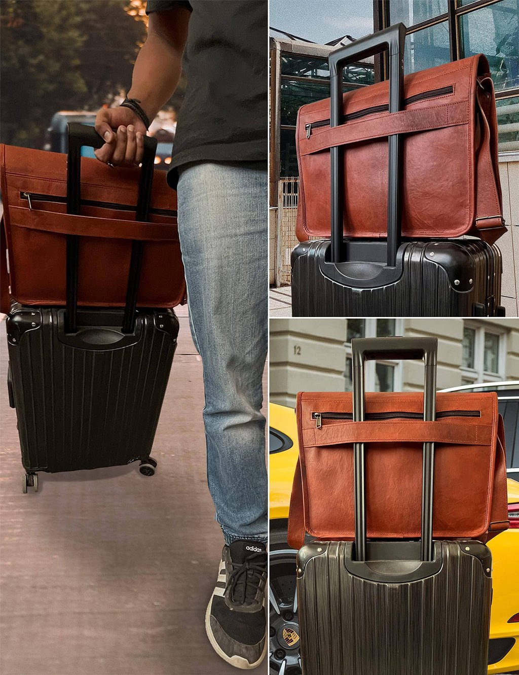 Men’s Leather Messenger Bag – 15.6 Laptop Ready