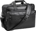 Men’s Leather Messenger Bag – Water-Resistant 15.6 Laptop Ready