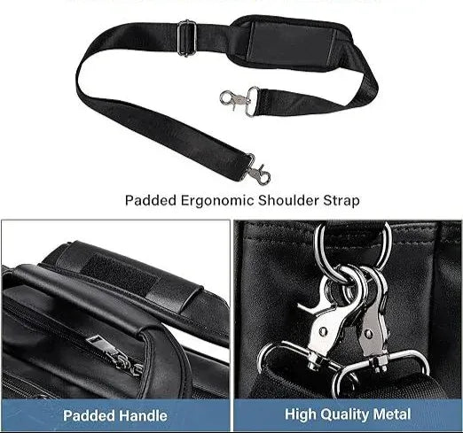 Men’s Leather Messenger Bag – Water-Resistant 15.6 Laptop Ready