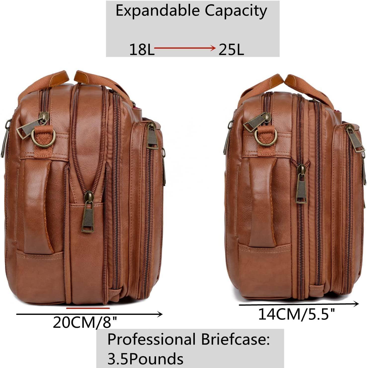 Men’s Leather Backpack – Secure Anti-Theft Convertible Work