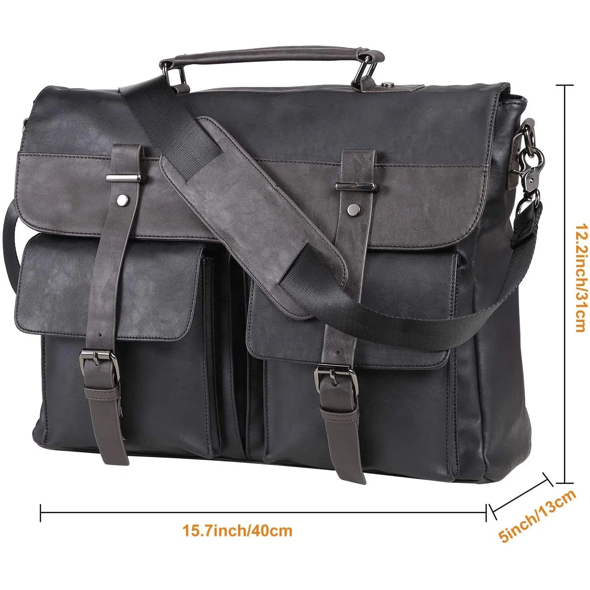 Men’s Leather Messenger Bag – Water-Resistant Professional Commute