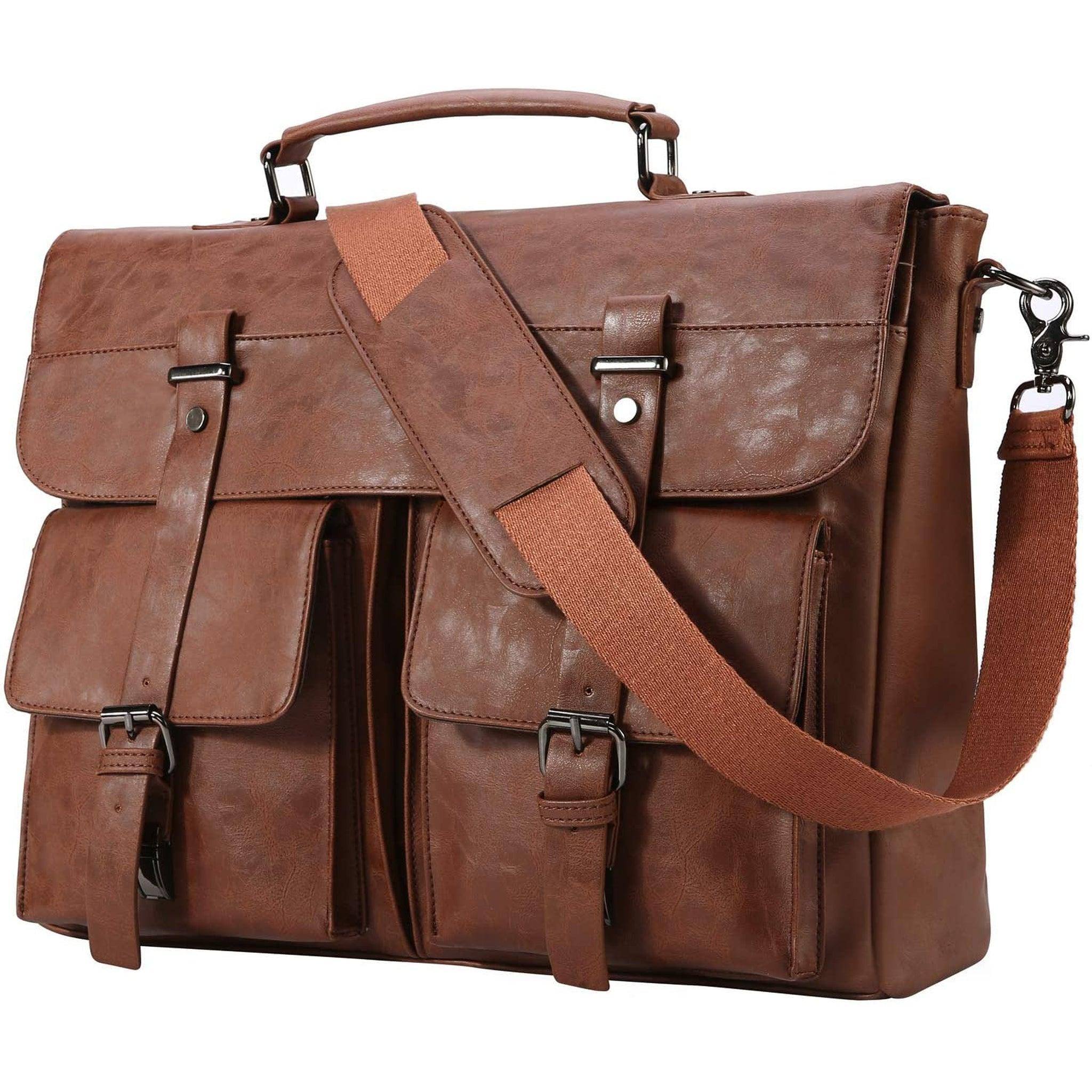 Men’s Leather Messenger Bag – Water-Resistant Professional Commute