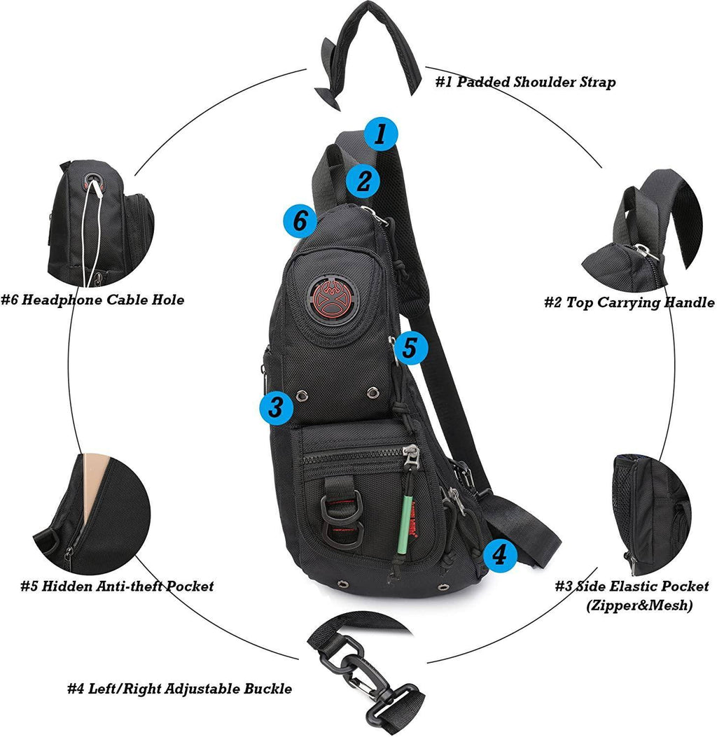 Men’s Nylon Sling Bag – Secure Anti-Theft