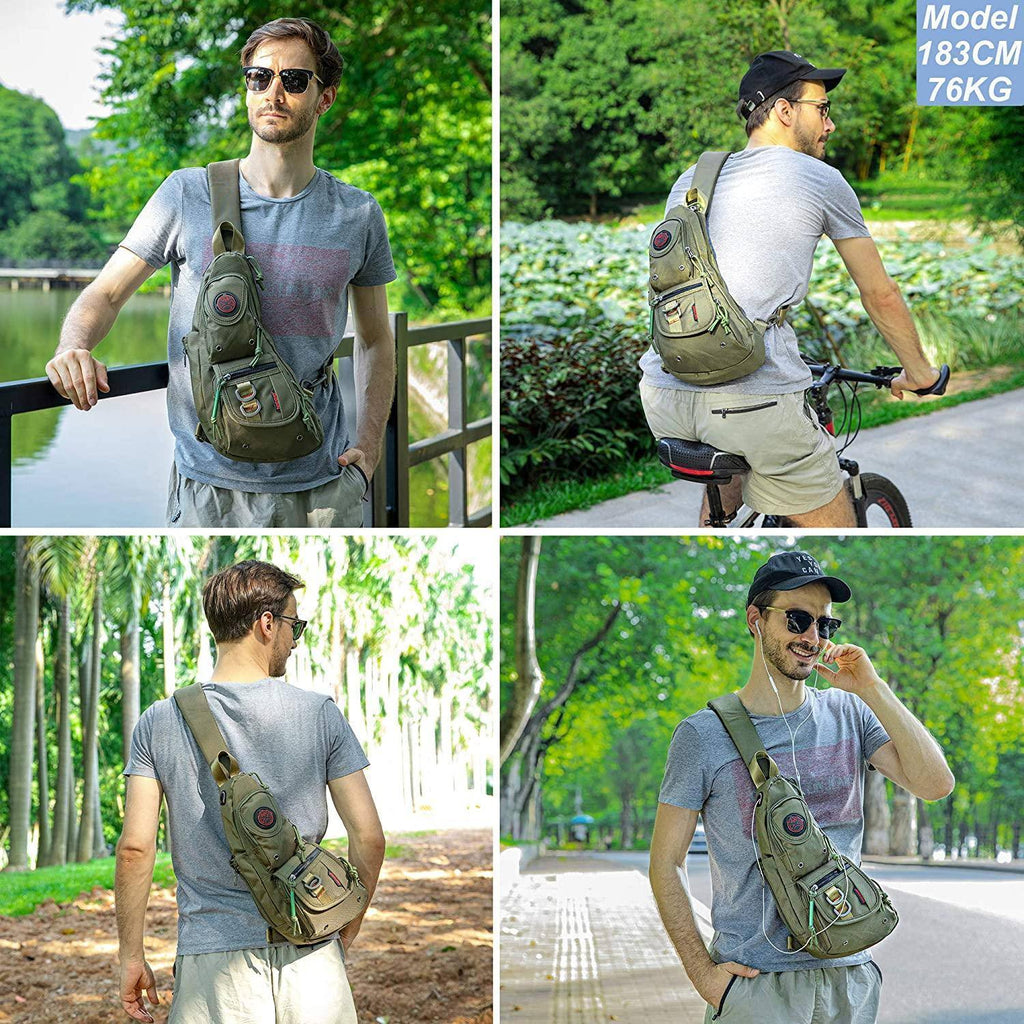 Men’s Nylon Sling Bag – Secure Anti-Theft