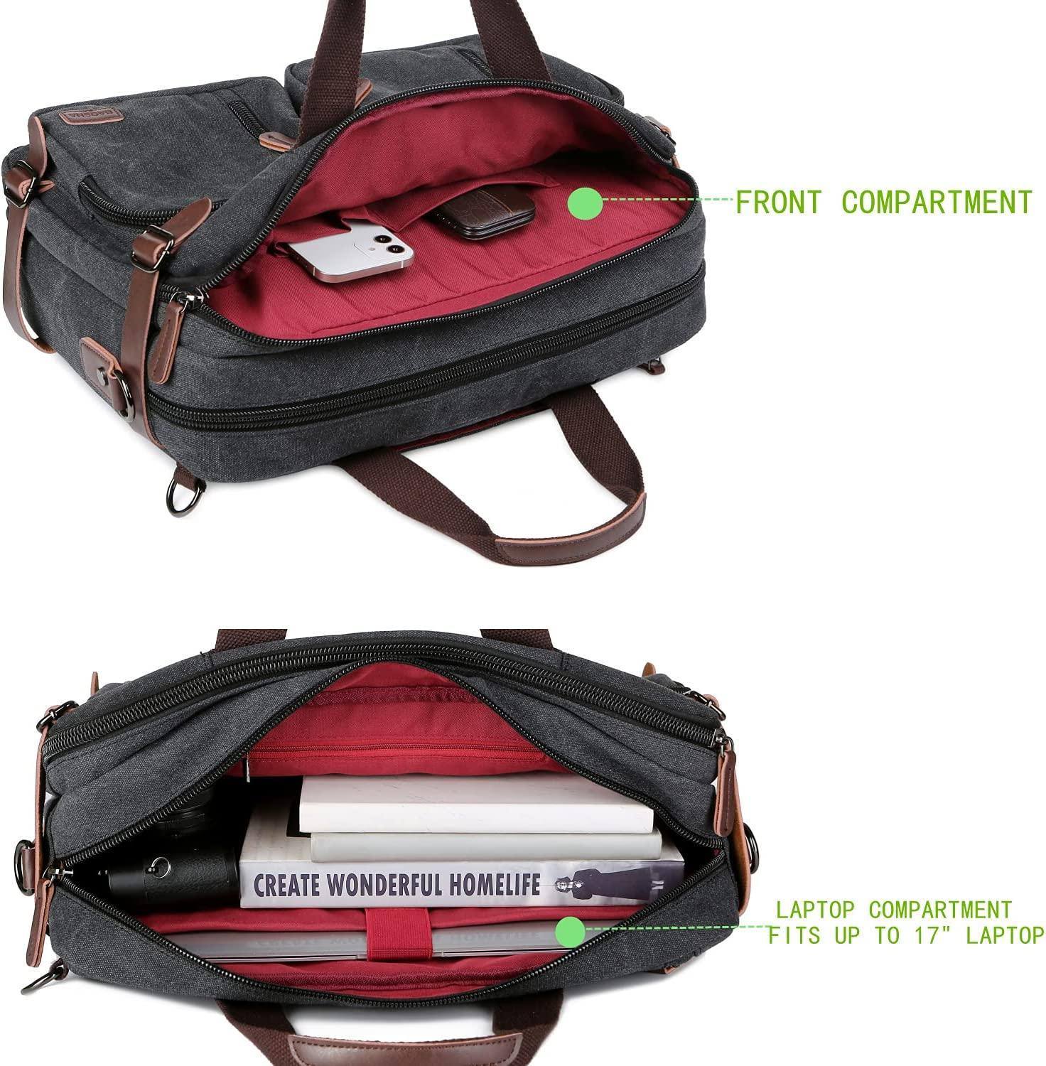 Men’s Messenger Bag – Convertible Work 17 Laptop Ready