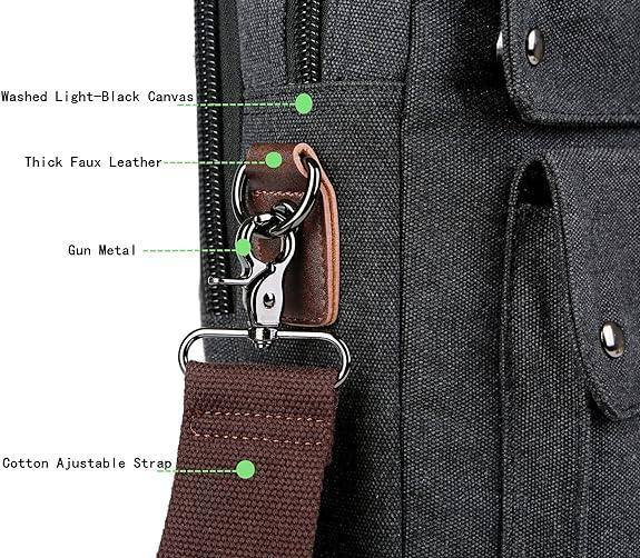 Men’s Canvas Messenger Bag – 17 Laptop Ready