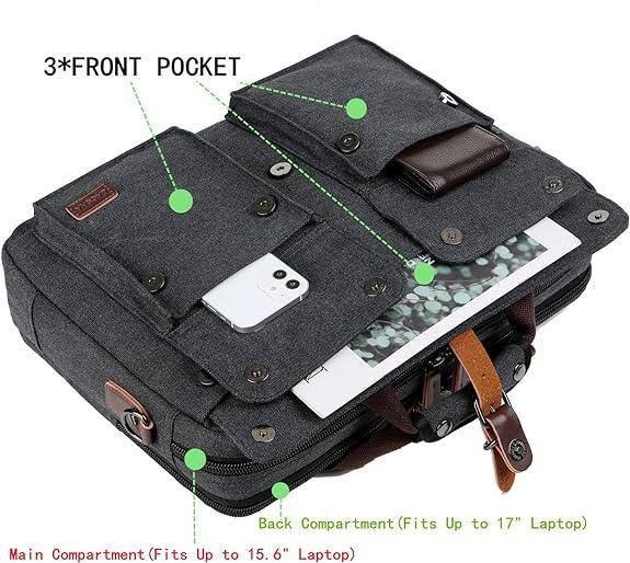 Men’s Canvas Messenger Bag – 17 Laptop Ready