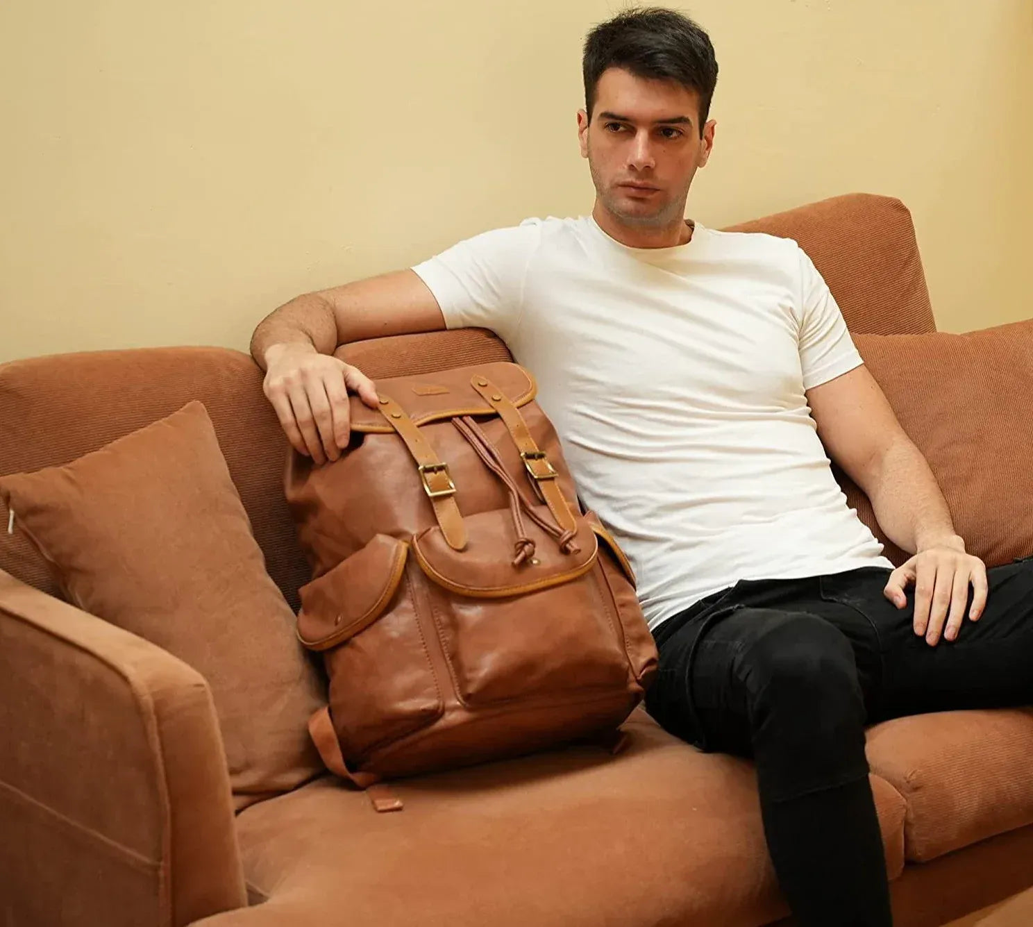 Men’s Leather Backpack – 15.6 Laptop Ready Professional Commute