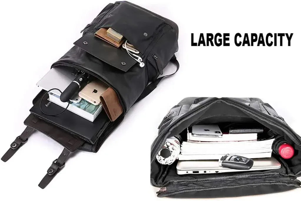 Men’s Leather Backpack – Water-Resistant Secure Anti-Theft