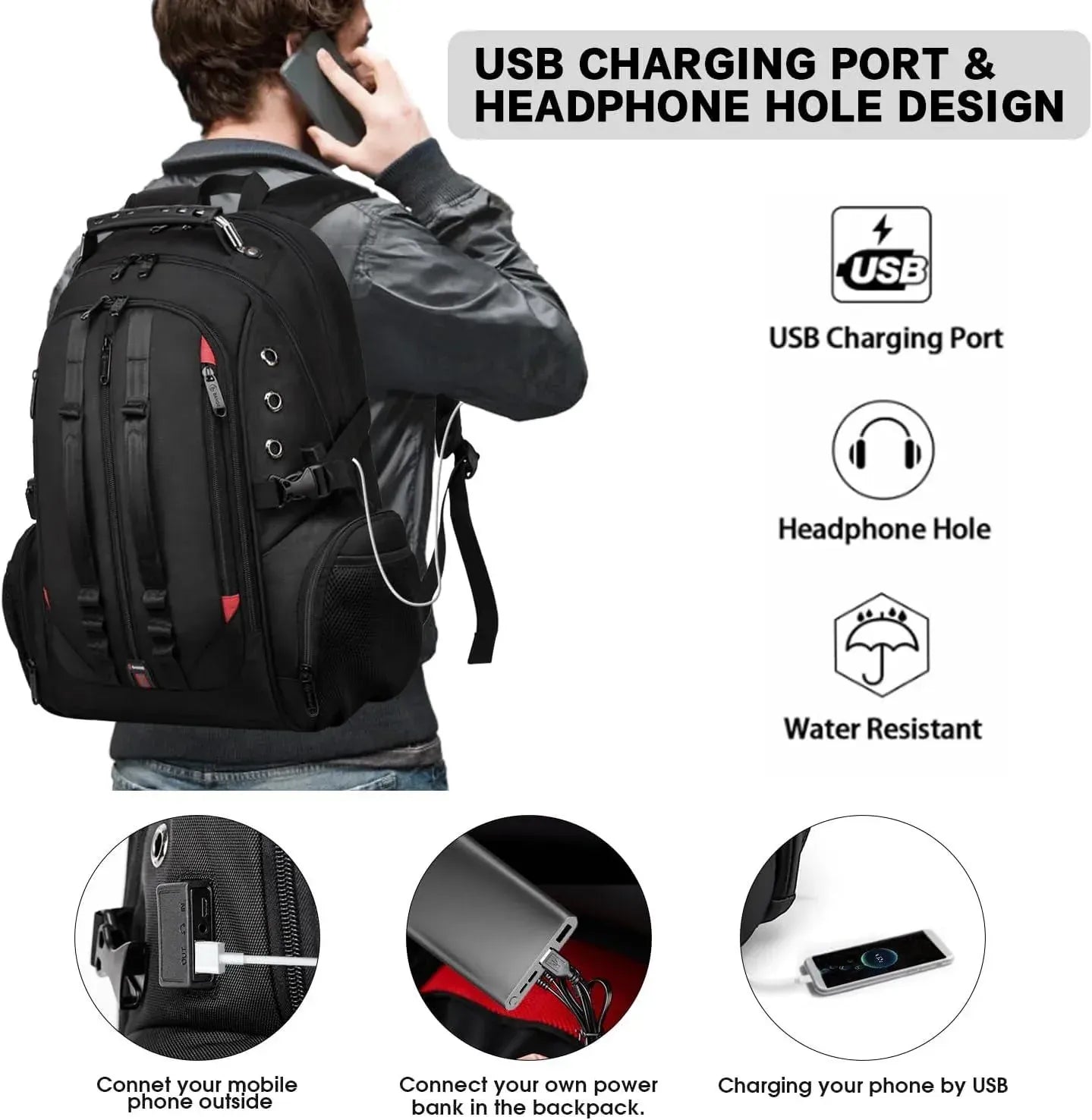 Men’s Oxford Backpack – TSA-Ready Travel Secure Anti-Theft