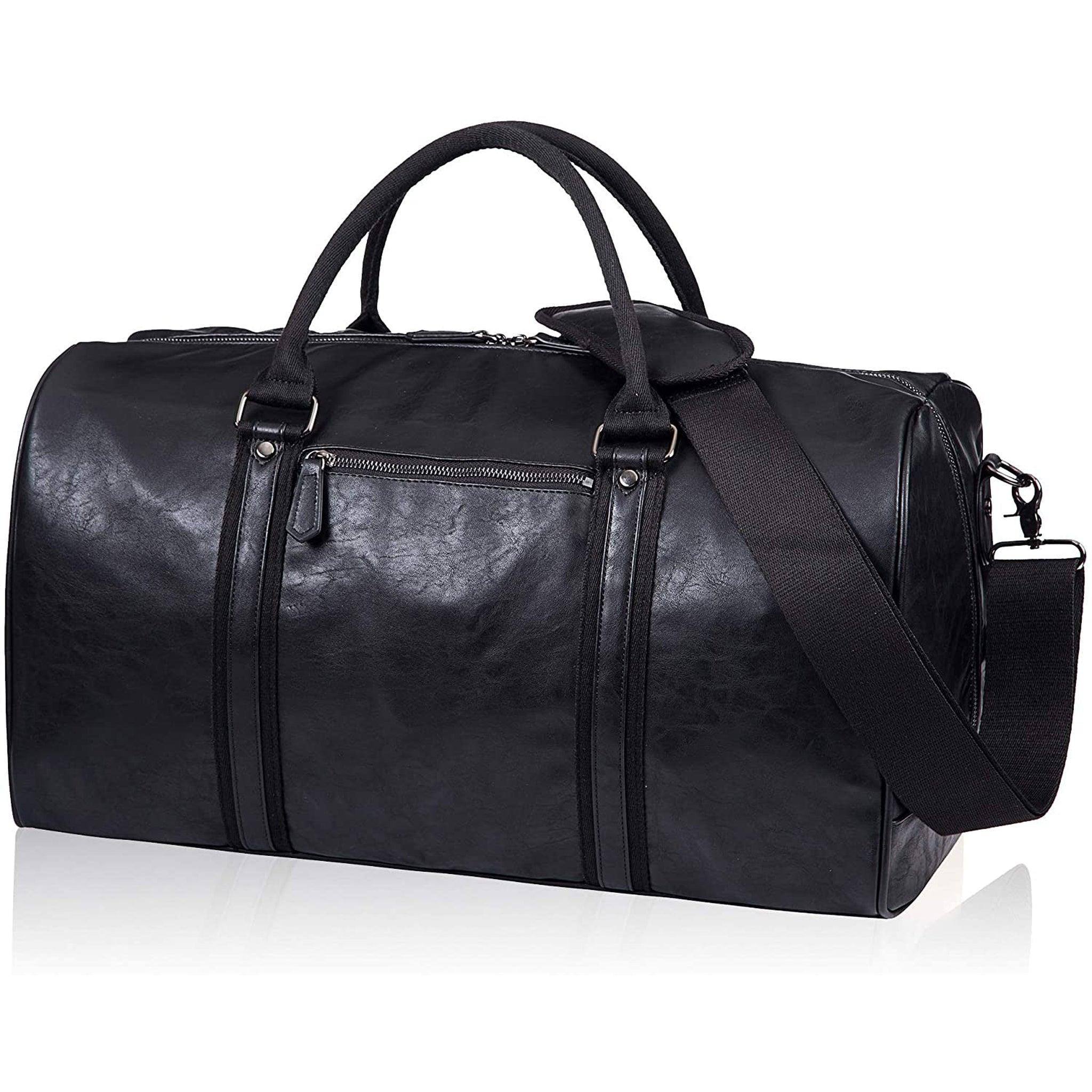 Men’s Leather Duffel Bag – 52L Travel Weekend Ready