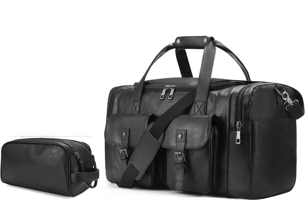 Men’s Leather Duffel Bag – With Toiletry Set