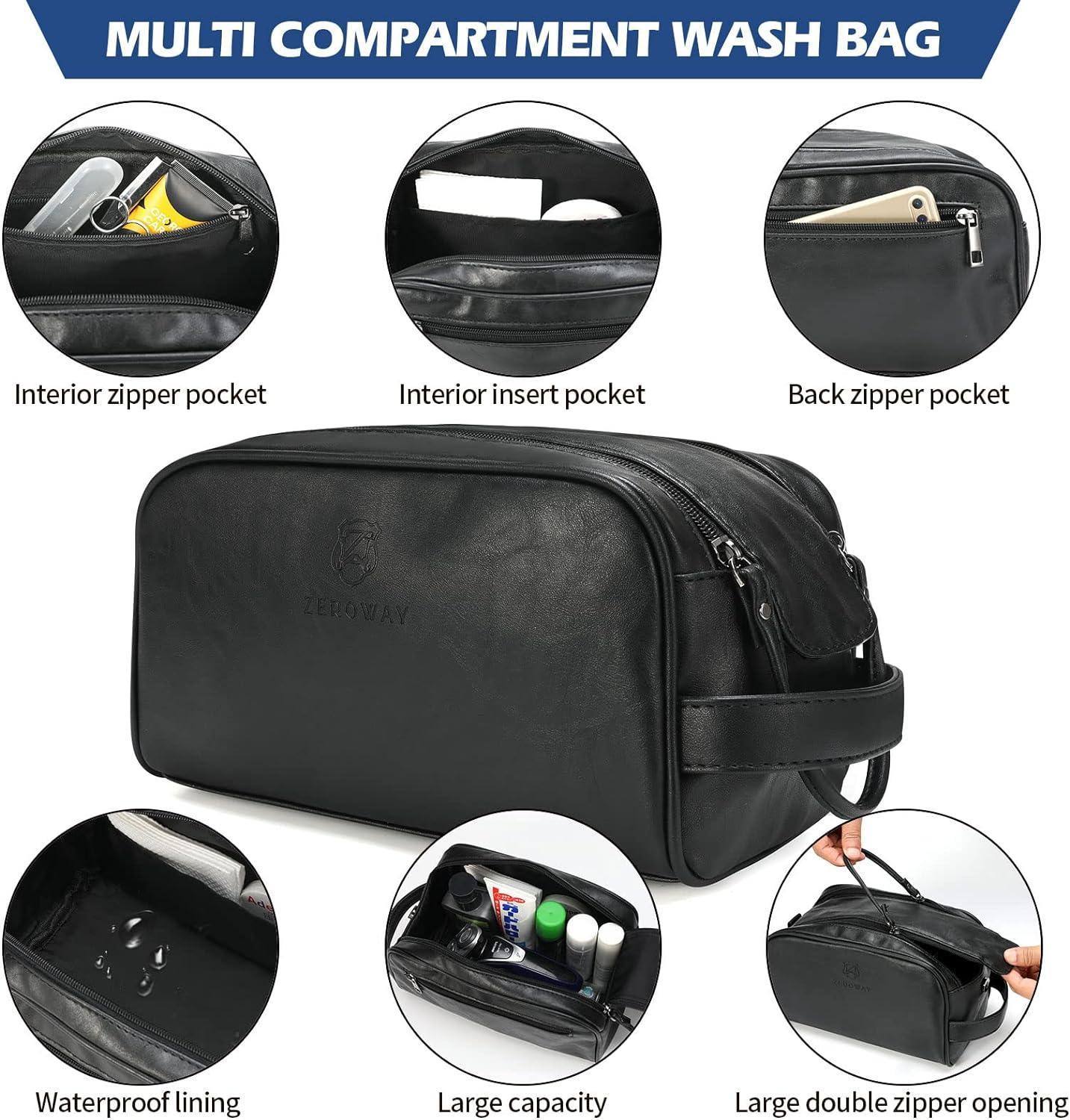 Men’s Leather Duffel Bag – With Toiletry Set