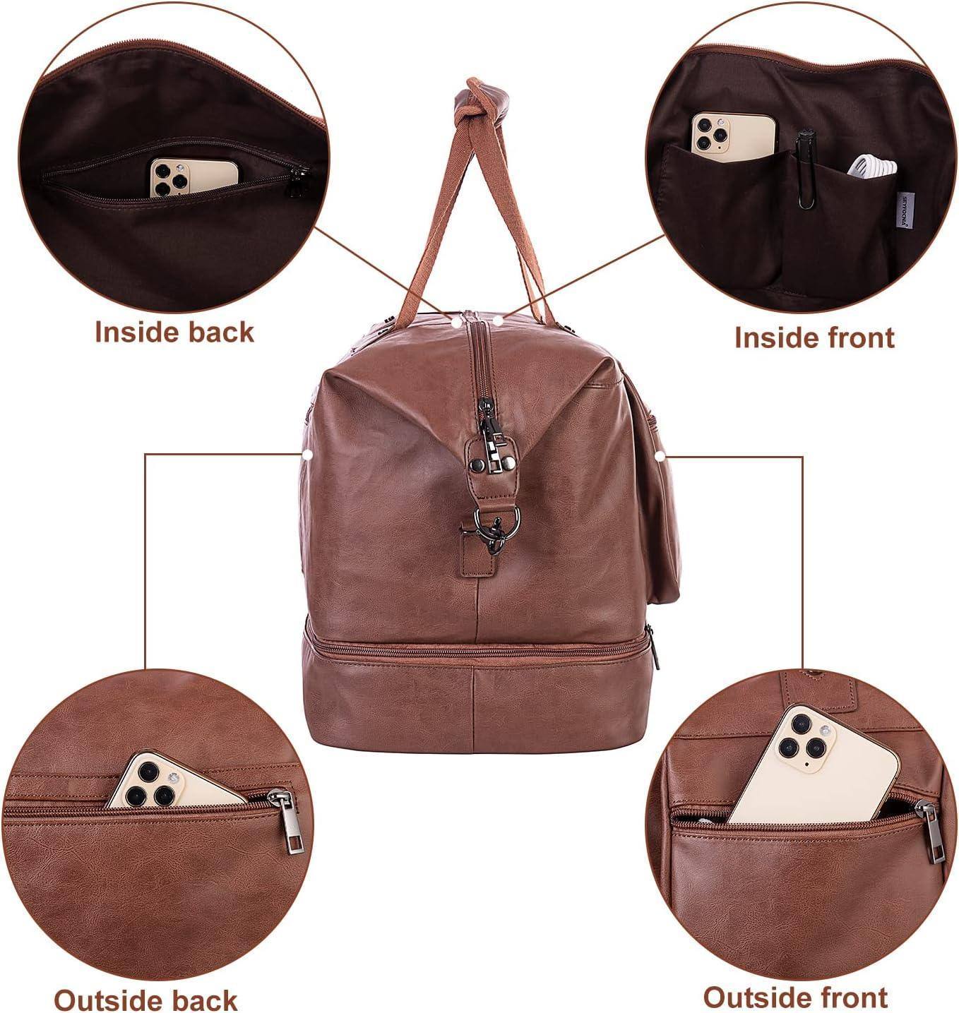 Men’s Leather Travel Bag – Carry-On Travel Laptop Ready