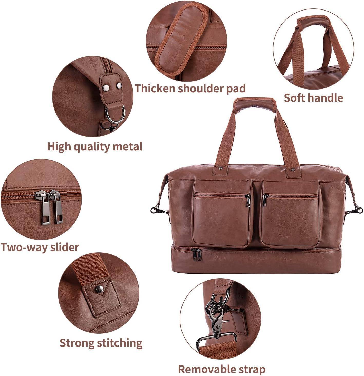 Men’s Leather Travel Bag – Carry-On Travel Laptop Ready