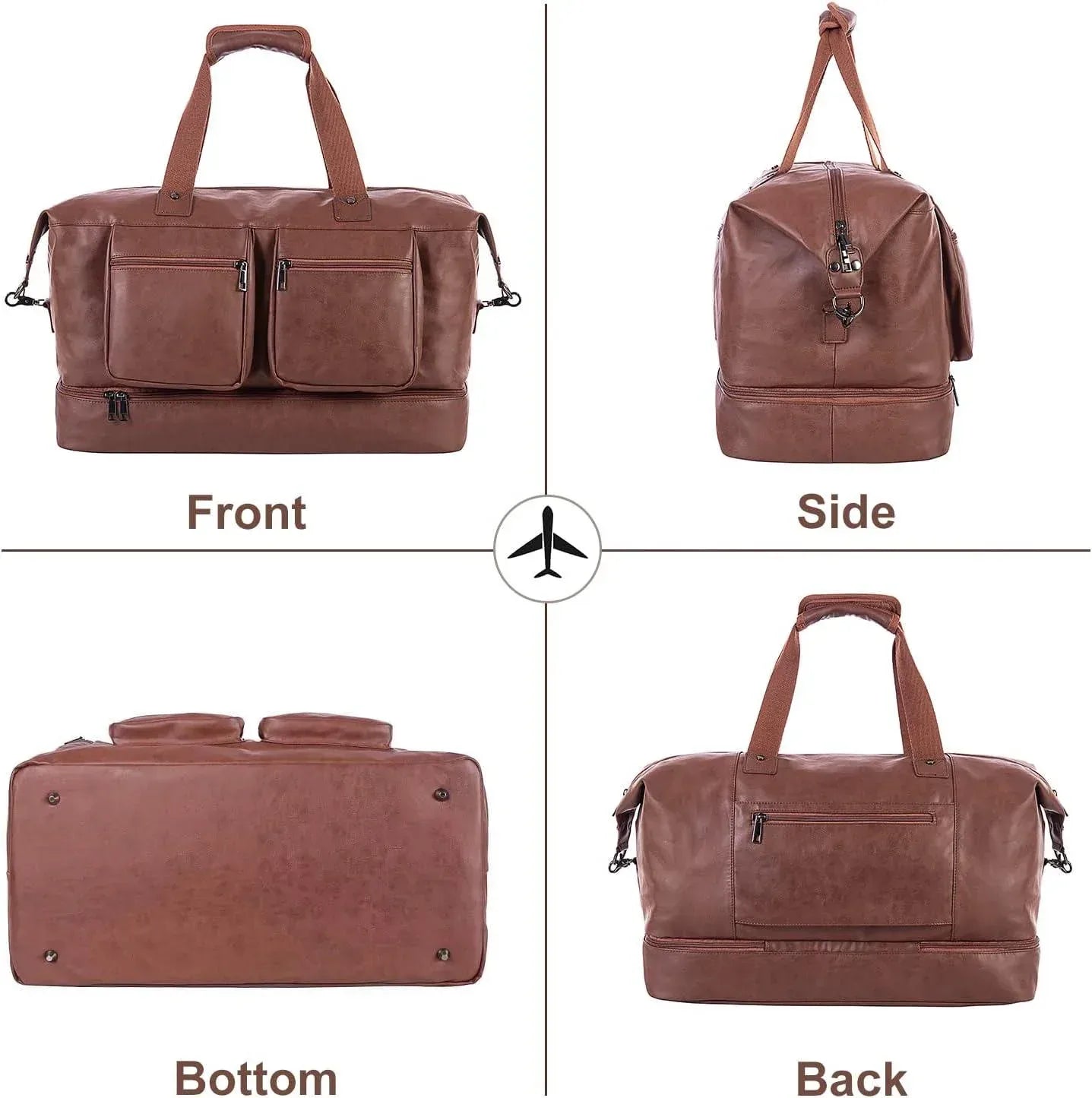 Men’s Leather Travel Bag – Carry-On Travel Laptop Ready