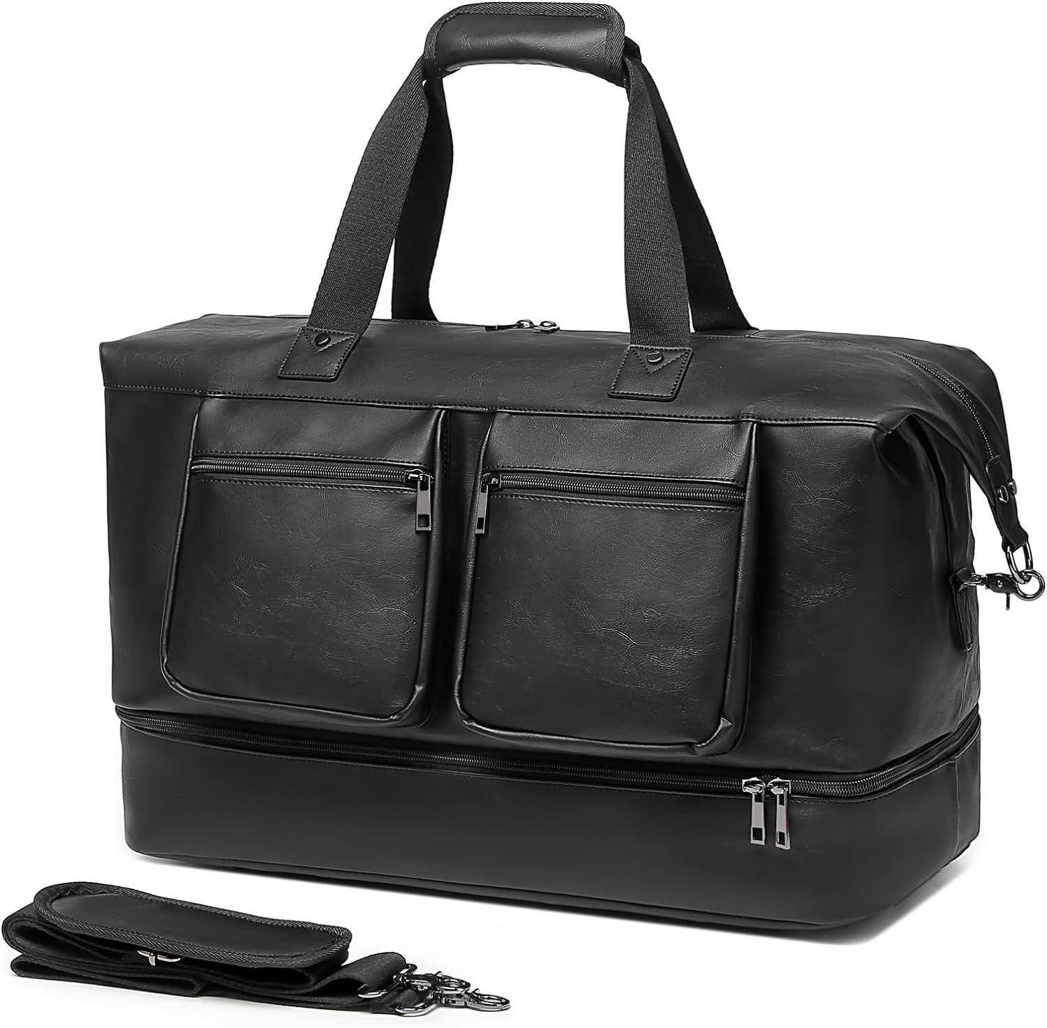 Men’s Leather Travel Bag – Carry-On Travel Laptop Ready