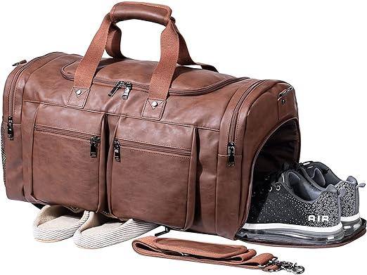 Men’s Leather Duffel Bag – Carry-On Travel 52L Travel