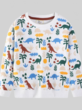 Toddler Boys Dinosaur Print Crew Neck Sweatshirt